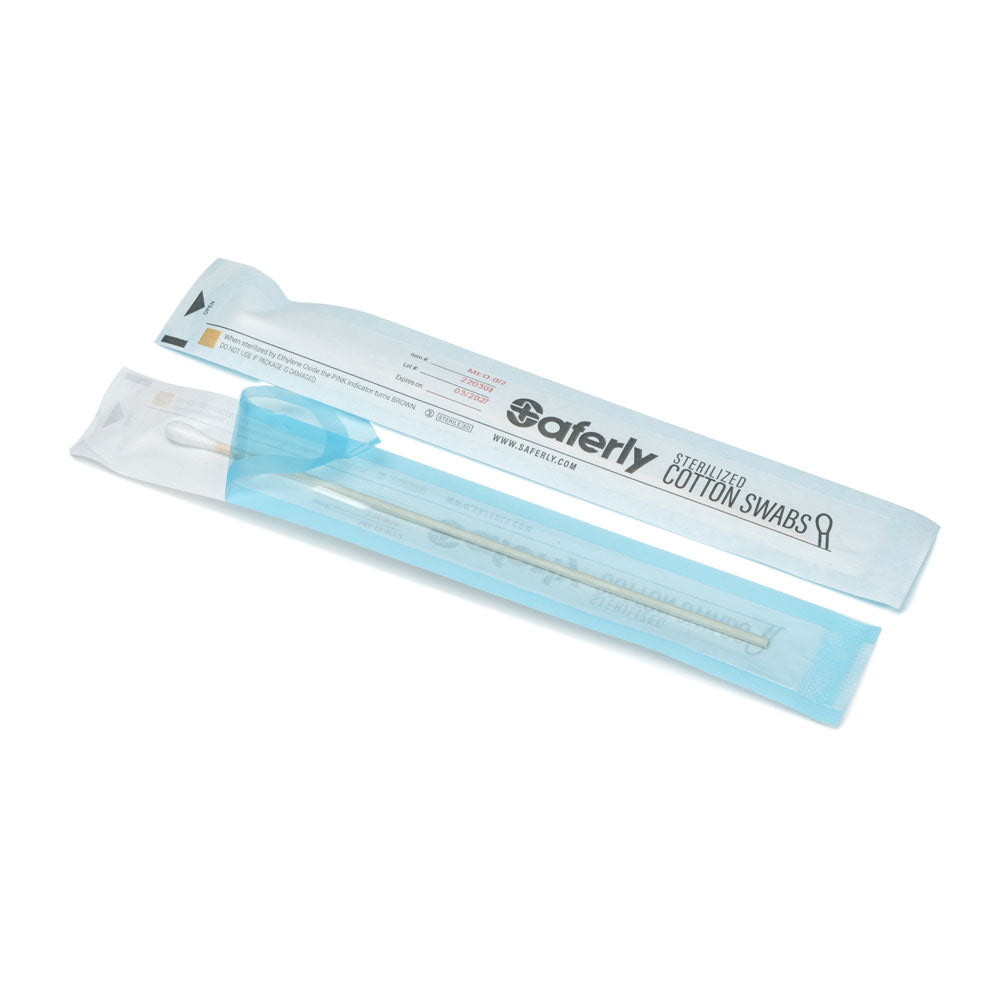  Saferly Sterilized Cotton Swabs — Box of 100