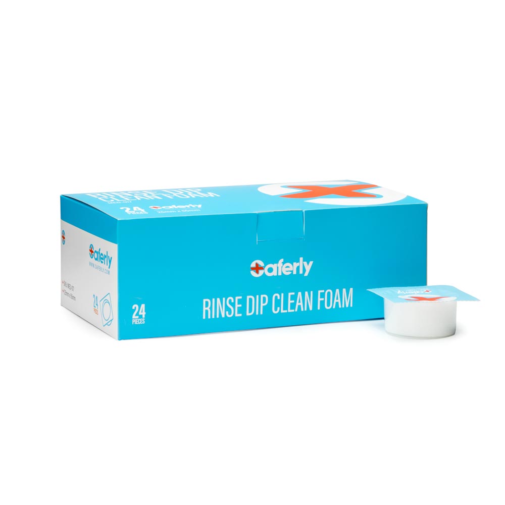  Saferly Rinse Caps with Foam — Box of 24