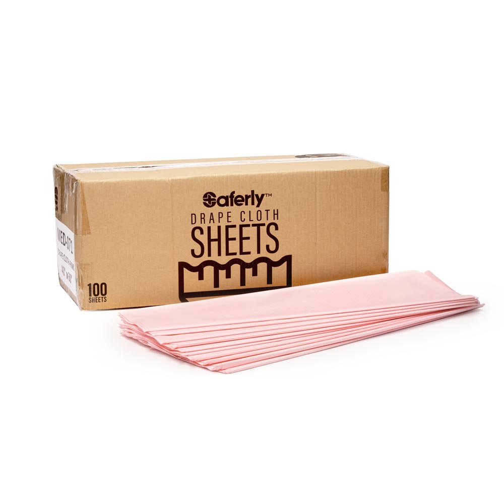  Saferly Pink Cloth Drape Sheets — 40" x 60" — Bag of 10 or Case of 100