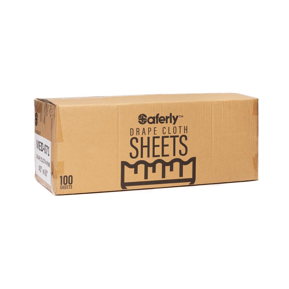  Saferly Pink Cloth Drape Sheets — 40" x 60" — Bag of 10 or Case of 100