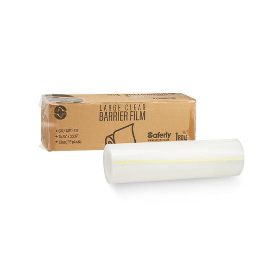 Saferly Medical Clear Barrier Film — 15.75” x 3,937” — One Roll - Saferly Medical Clear Barrier Film — 15.75” x 3,937” — One Roll