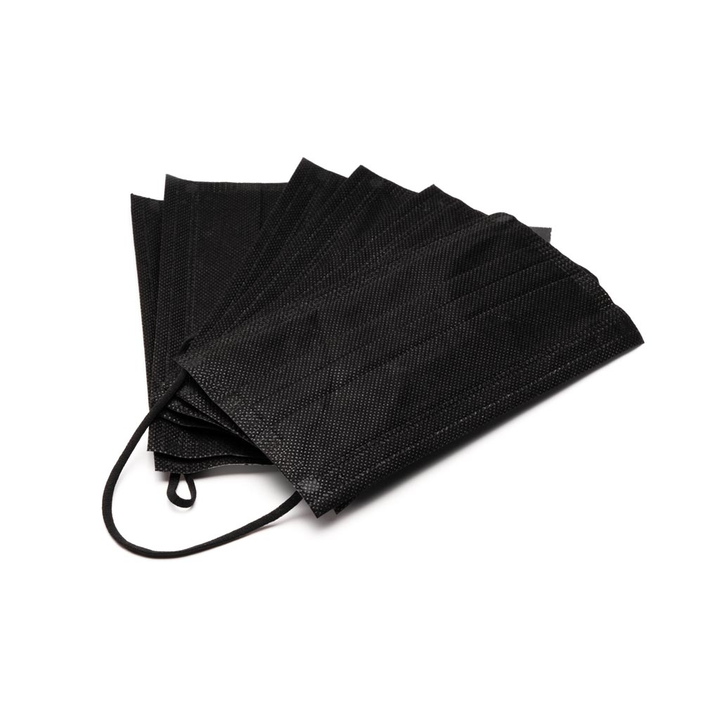  Black Disposable Face Masks — Box of 50