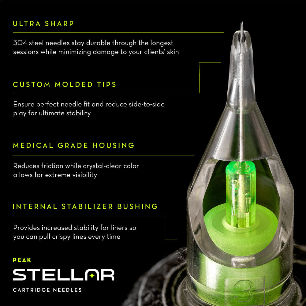  Peak Stellar Needle Cartridges — Box of 20