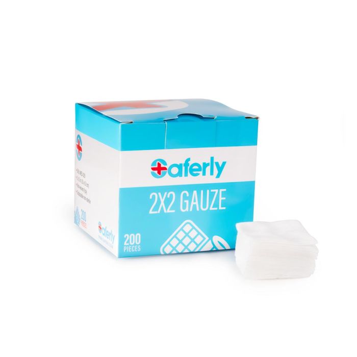  Saferly 2” x 2” Gauze — Box of 200