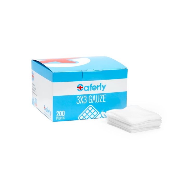  Saferly 3” x 3” Gauze — Box of 200