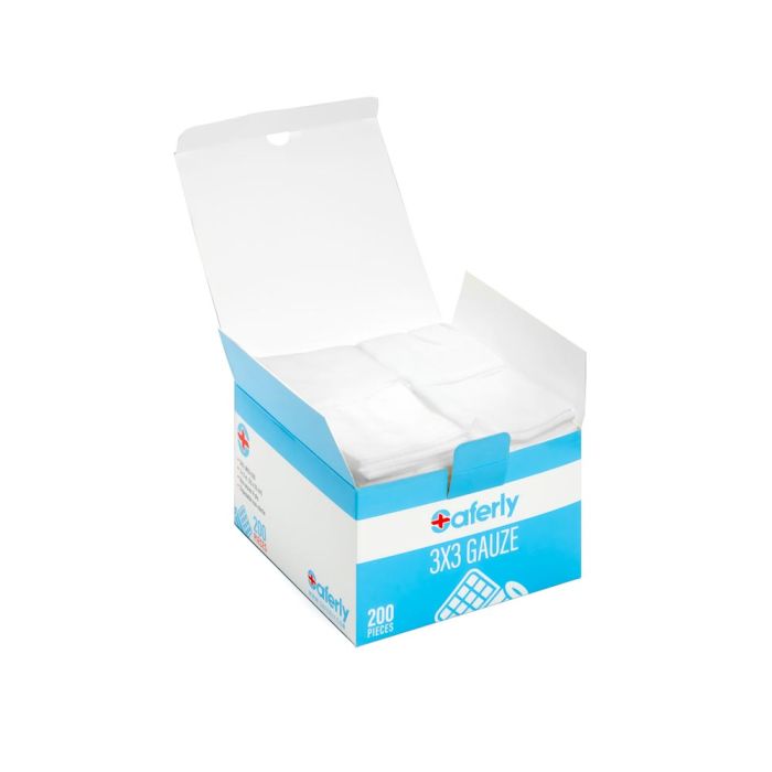  Saferly 3” x 3” Gauze — Box of 200