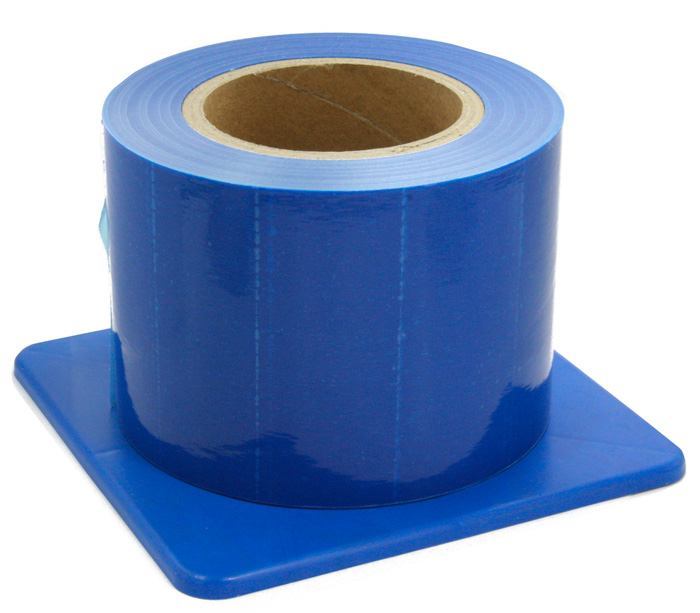 Saferly Blue Barrier Film + Dispenser Box — 4” x 6” Sheets — Price Per Roll